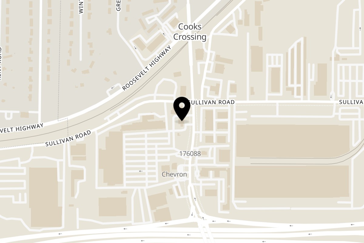 Map showing the location of Cajun Bones on 4803 Old National Hwy in College Park